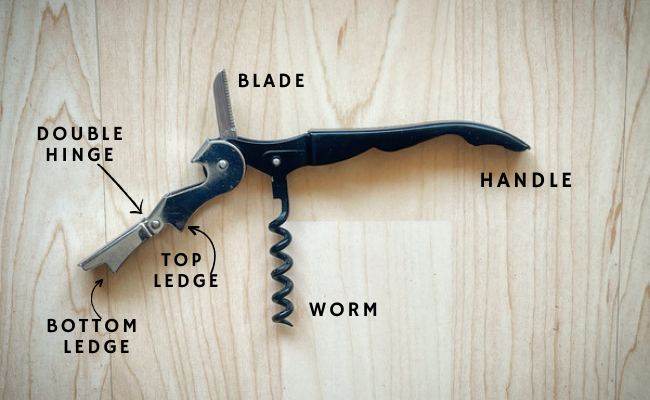 A diagram of a waiter's corkscrew 